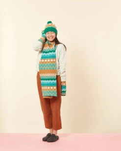 Donna Wilson Big Stitch Scarf - Shamrock -Donna Wilson Store Big Stitch Arm Warmers Beanie Scarf Shamrock