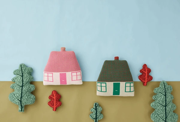 Donna Wilson Cottage Shaped Cushion - Green 4 Donna Wilson Cottage Shaped Cushion - Green - Image 4