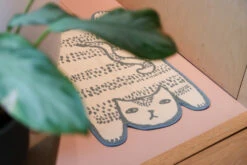 Donna Wilson Blue Cat Bath Mat -Donna Wilson Store CatBathMat S3 SS25 Lottie LoRes