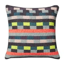 Donna Wilson Glitch Woven Square Cushion - Denim Blue