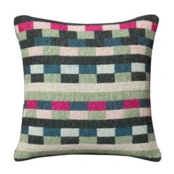 Donna Wilson Glitch Woven Square Cushion - Forest Green