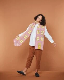 Donna Wilson House Shaped Scarf - Nougat -Donna Wilson Store House Shaped Scarf Nougat 2 Donna Wilson