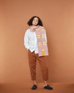 Donna Wilson House Shaped Scarf - Nougat -Donna Wilson Store House Shaped Scarf Nougat 3 Donna Wilson