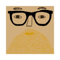 Donna Wilson Bespoke Johnny Square Cushion -Donna Wilson Store JohnnyLightSkinBlondeBeardGreyGlasses