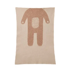 Donna Wilson Bear Mini Blanket - Oatmeal & Brown