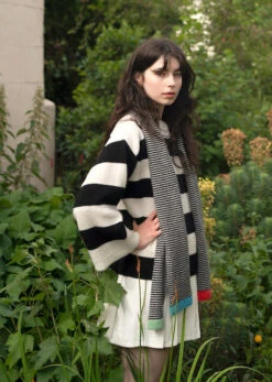 Donna Wilson Quartet Scarf - Black & White -Donna Wilson Store QuartetScarfMono S2 LoRes SFW