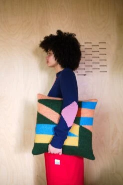 Donna Wilson Tilt Square Cushion - Peach / Large -Donna Wilson Store TiltCushionPeach S1 SS25 Heks LoRes